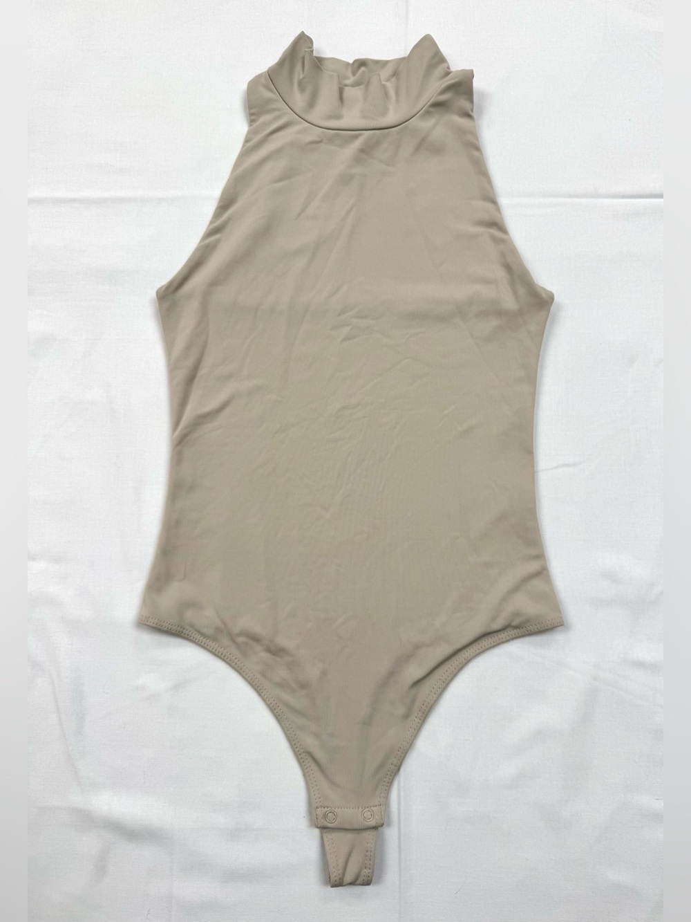 House of Harlow 1960 XS Taupe Mock Neck Sleeveless Thong Bodysuit Stretch